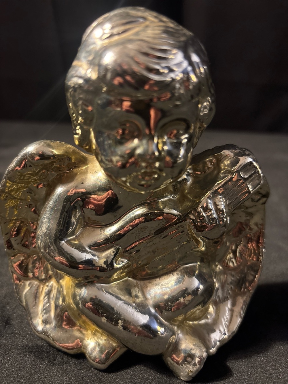 Gold Musical Cherub Sculpture - Elegant Home Accent